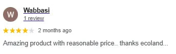 Google review from an Ecoland customer