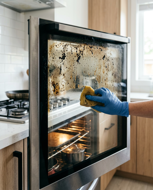 Black oven stains