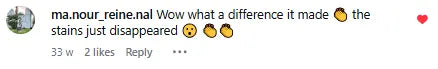 Instagram customer comment